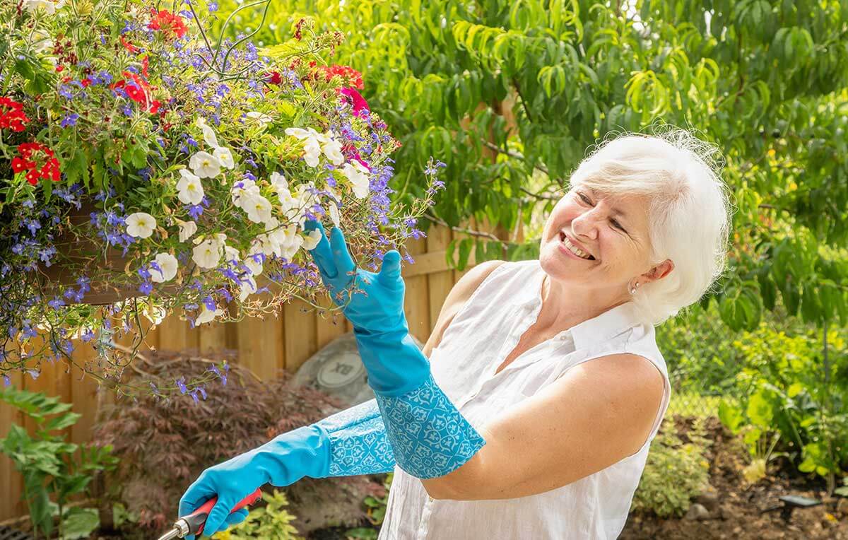 Woman practicing gardening