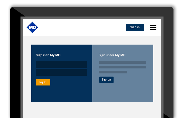 Sign-in screen